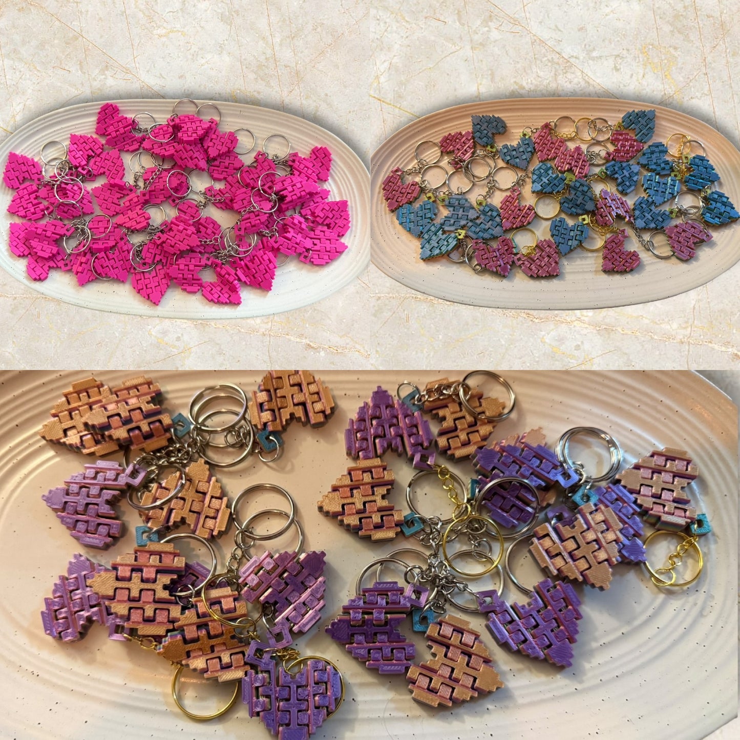 Articulating heart keychain