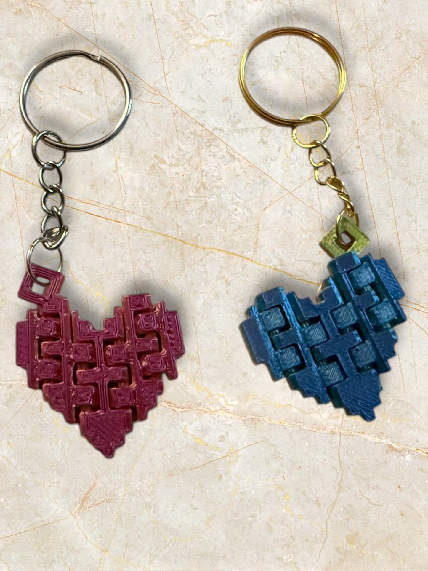 Articulating heart keychain