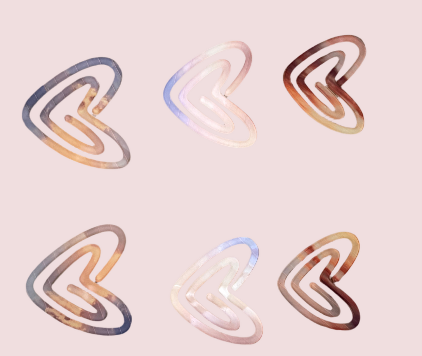 Sunset bookmark hearts x2